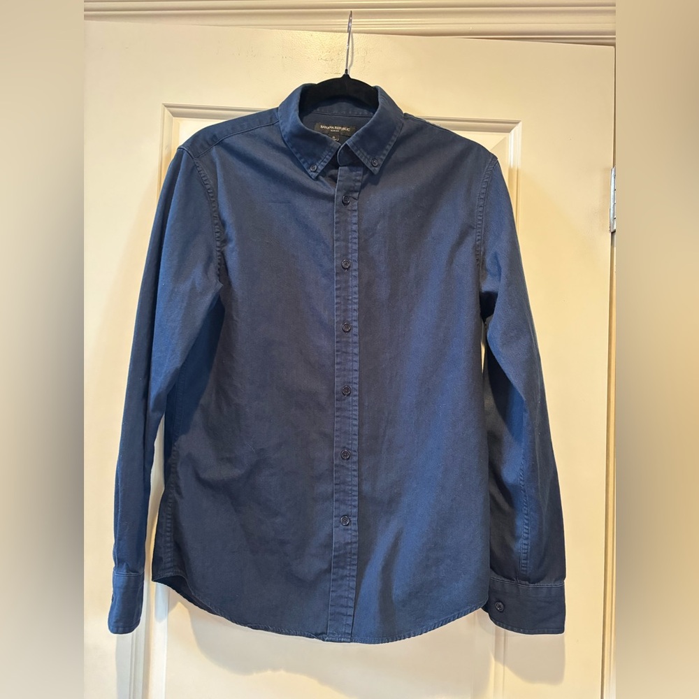 Banana Republic Navy Casual Button-Down Shirt